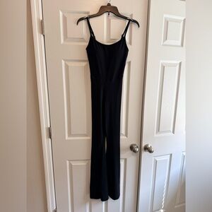 aerie Black Spaghetti-Strap Wide-Leg Jumpsuit